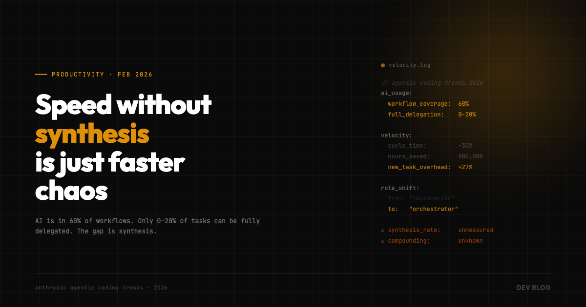 Speed Without Synthesis Is Just Faster Chaos