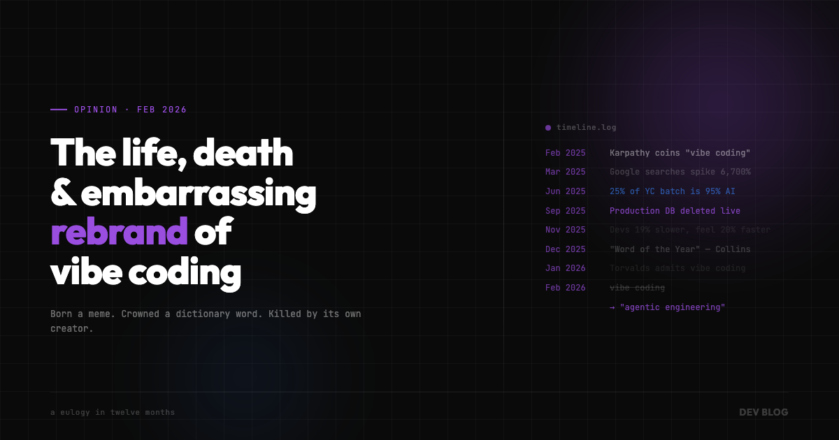 The Life, Death, and Embarrassing Rebrand of Vibe Coding